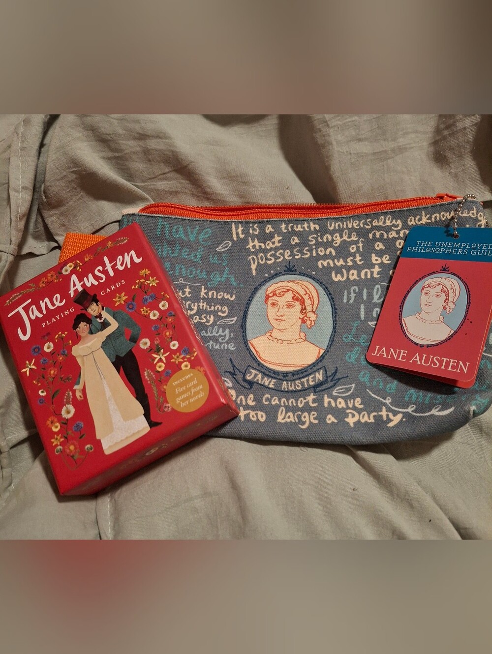 Jane Austen Regency Card Game Set And Canvas Bag
